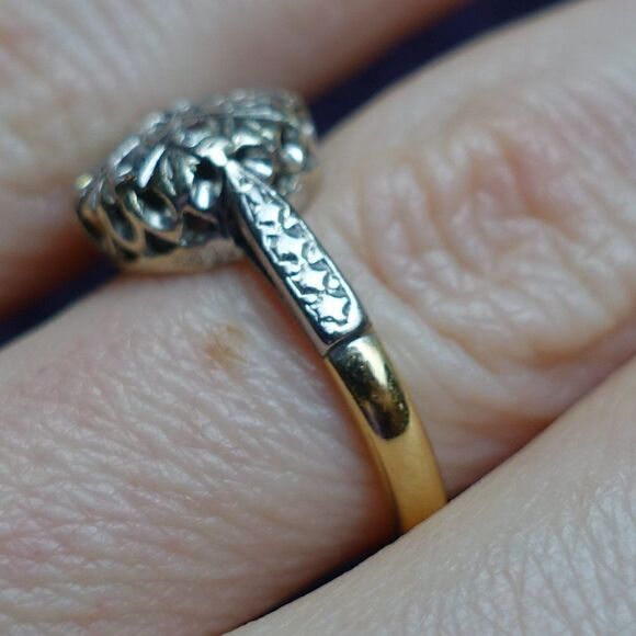 star engagement ring platinum and 18k yellow gold - Picture 5 of 6